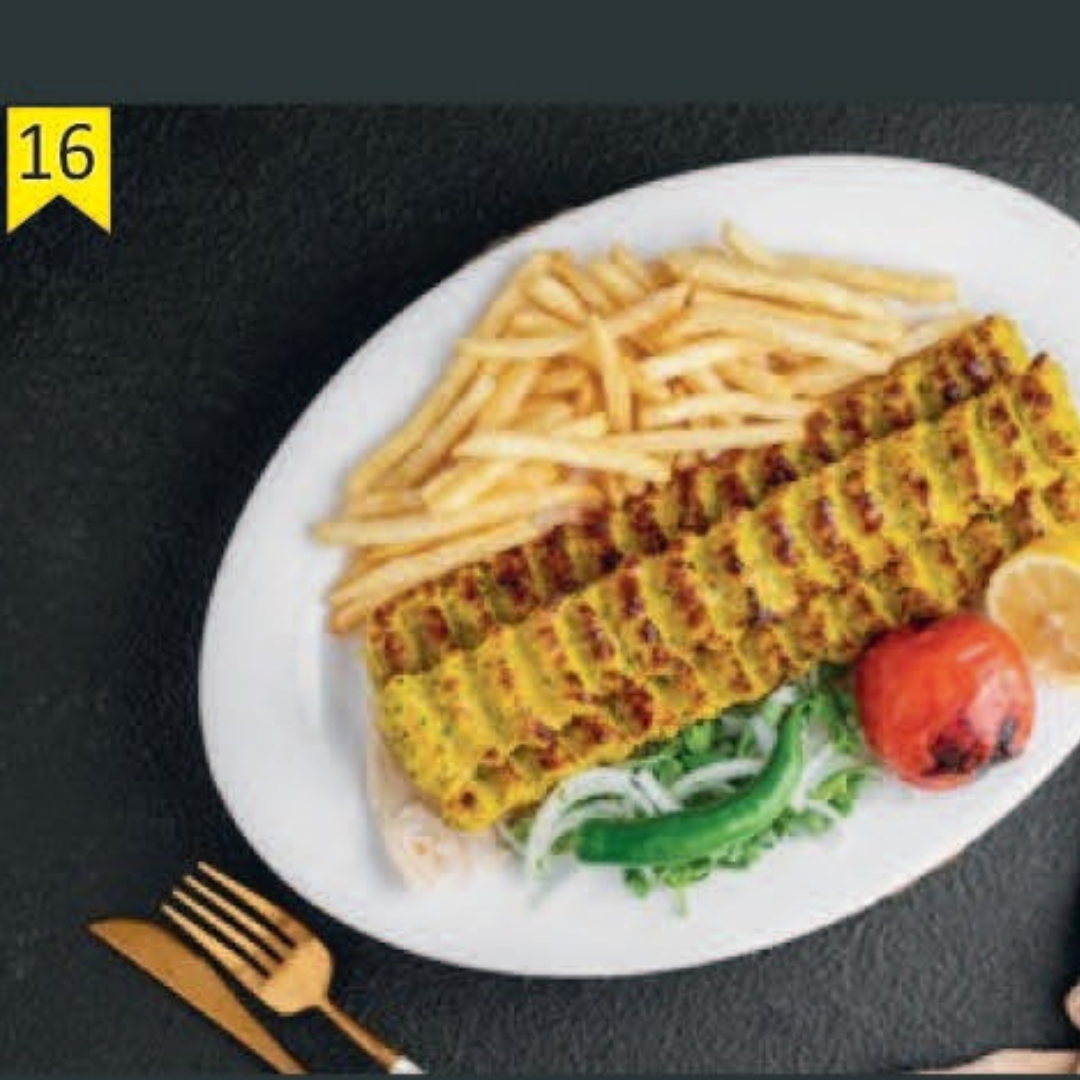 Minced Chicken Kabab With Fries (Soup+Yogurt With Cucumber+Salad+Bread)