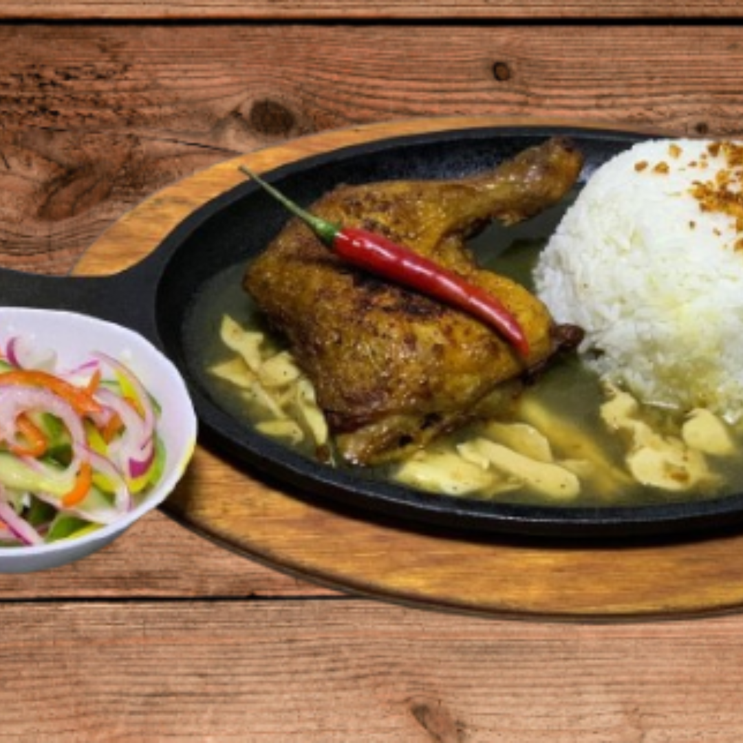 Sizzling Boss K Style Fried Chicken (With Rice And Salsa )